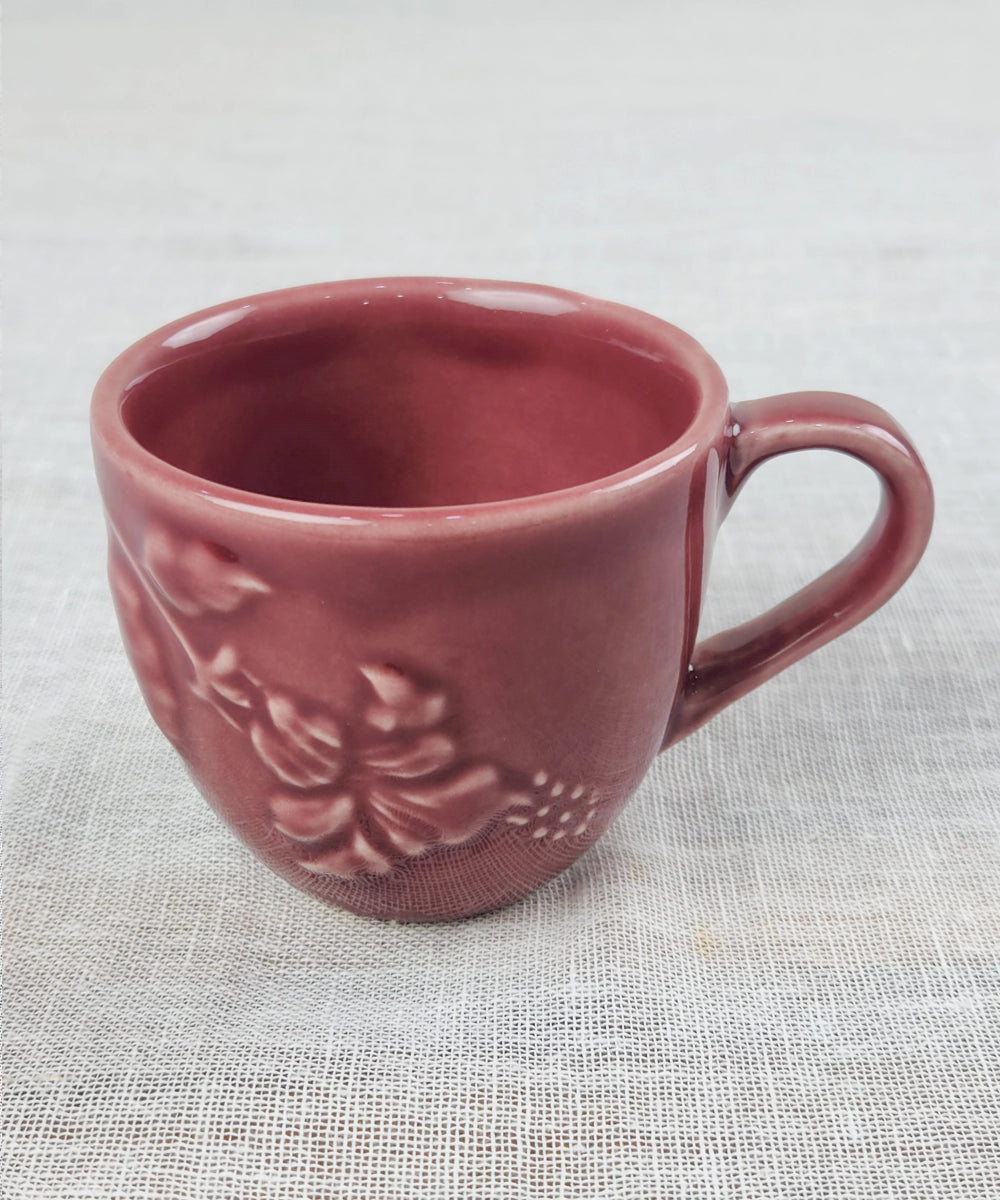 Gift Box Set of 2 Maroon Ceramic Coffee Cups (180ml)