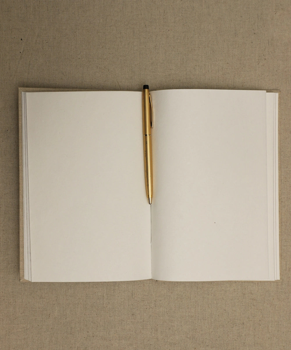 Brown Viscose Oval Hand Embroidered Diary