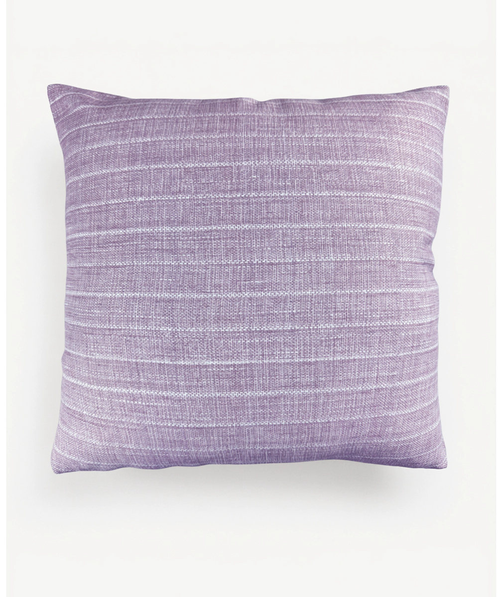 Lilac Floral Hand Embroidered Cushion Cover (16x16 Inches)
