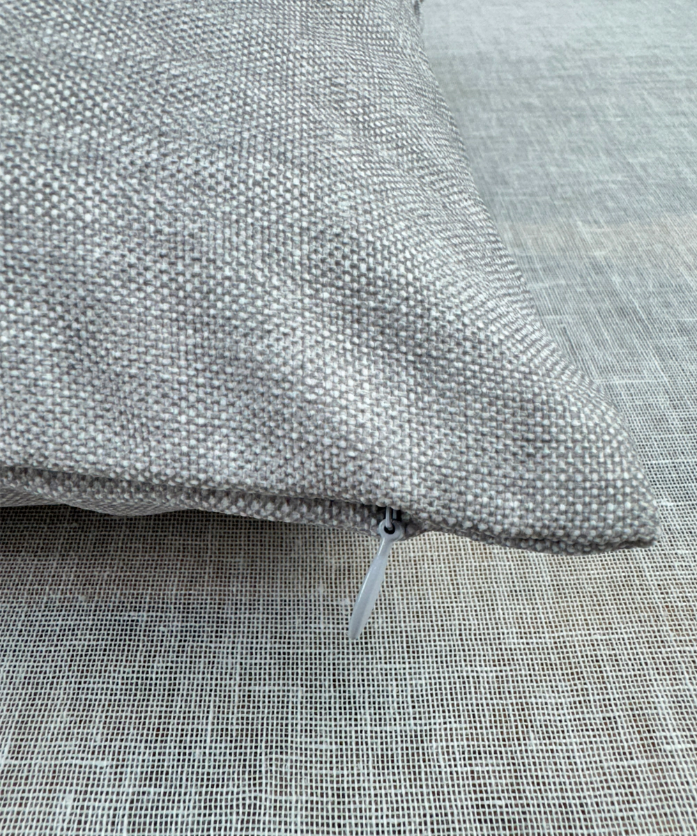 Heather Grey Floral Hand Embroidered Cushion Cover (12x18 Inches)
