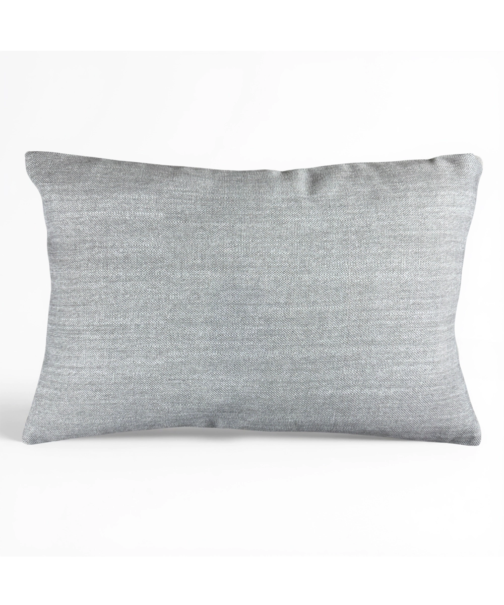 Heather Grey Floral Hand Embroidered Cushion Cover (12x18 Inches)