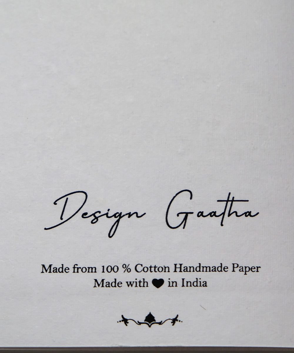 Light Brown Handloom Cotton Hand Embroidered Diary with Handmade Paper