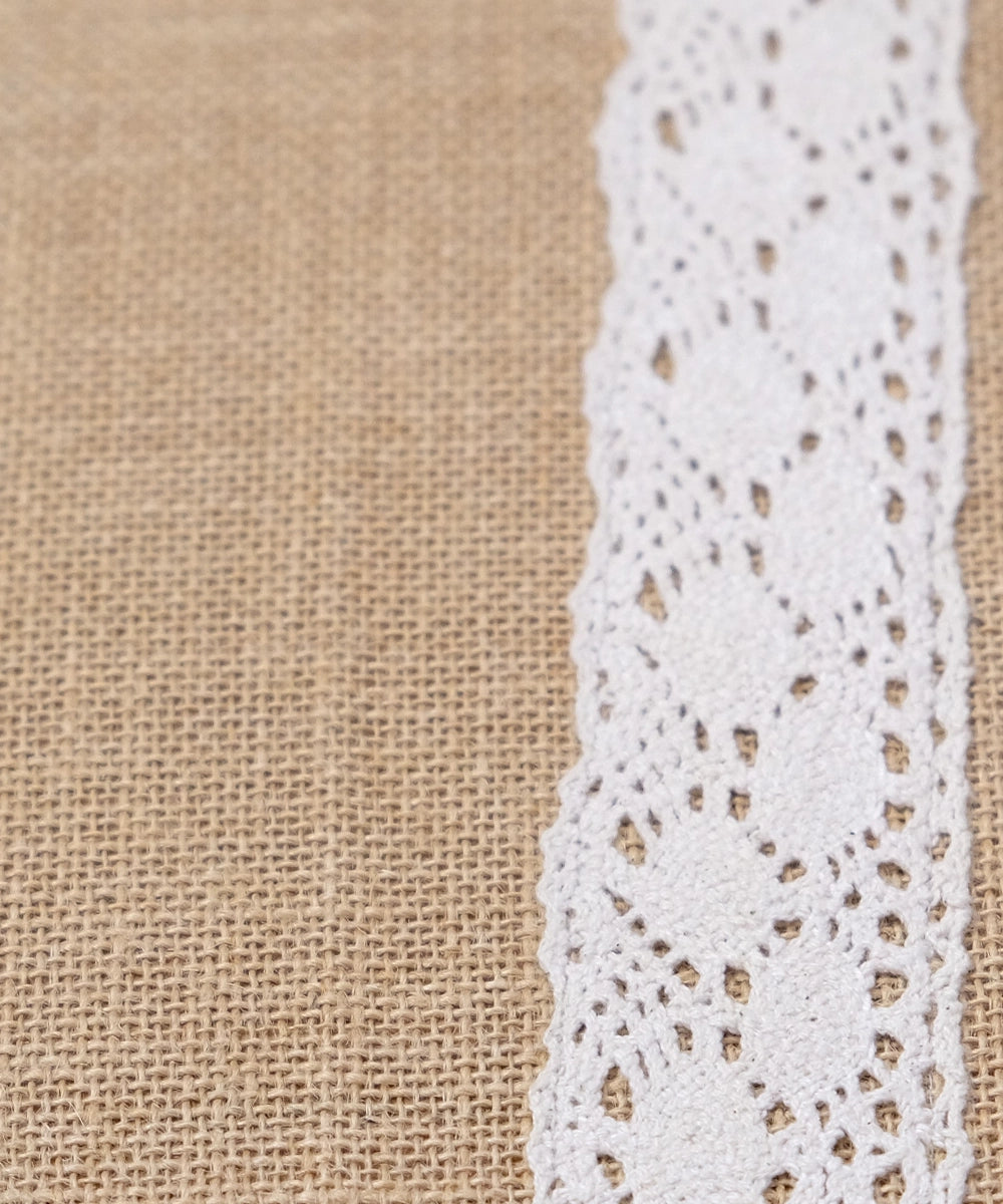 Beige Jute with Crochet lace Handmade Diary