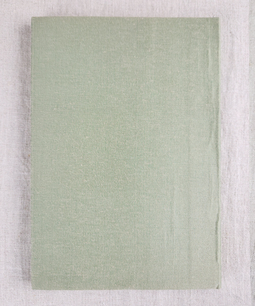 Fern Whisper Dupion Hand Embroidered Diary | Handmade paper