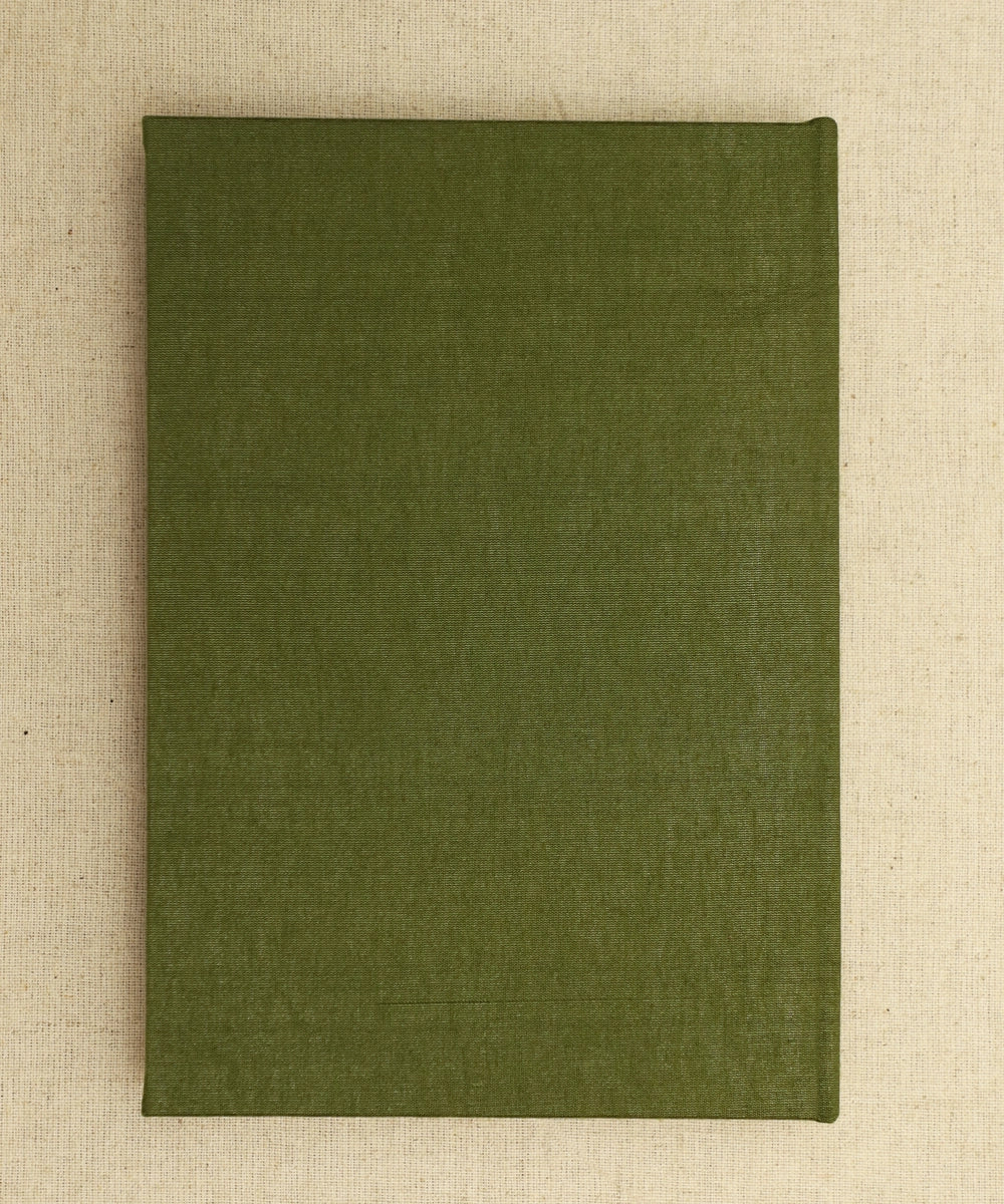Olive Viscose Oval Hand Embroidered Cover Diary