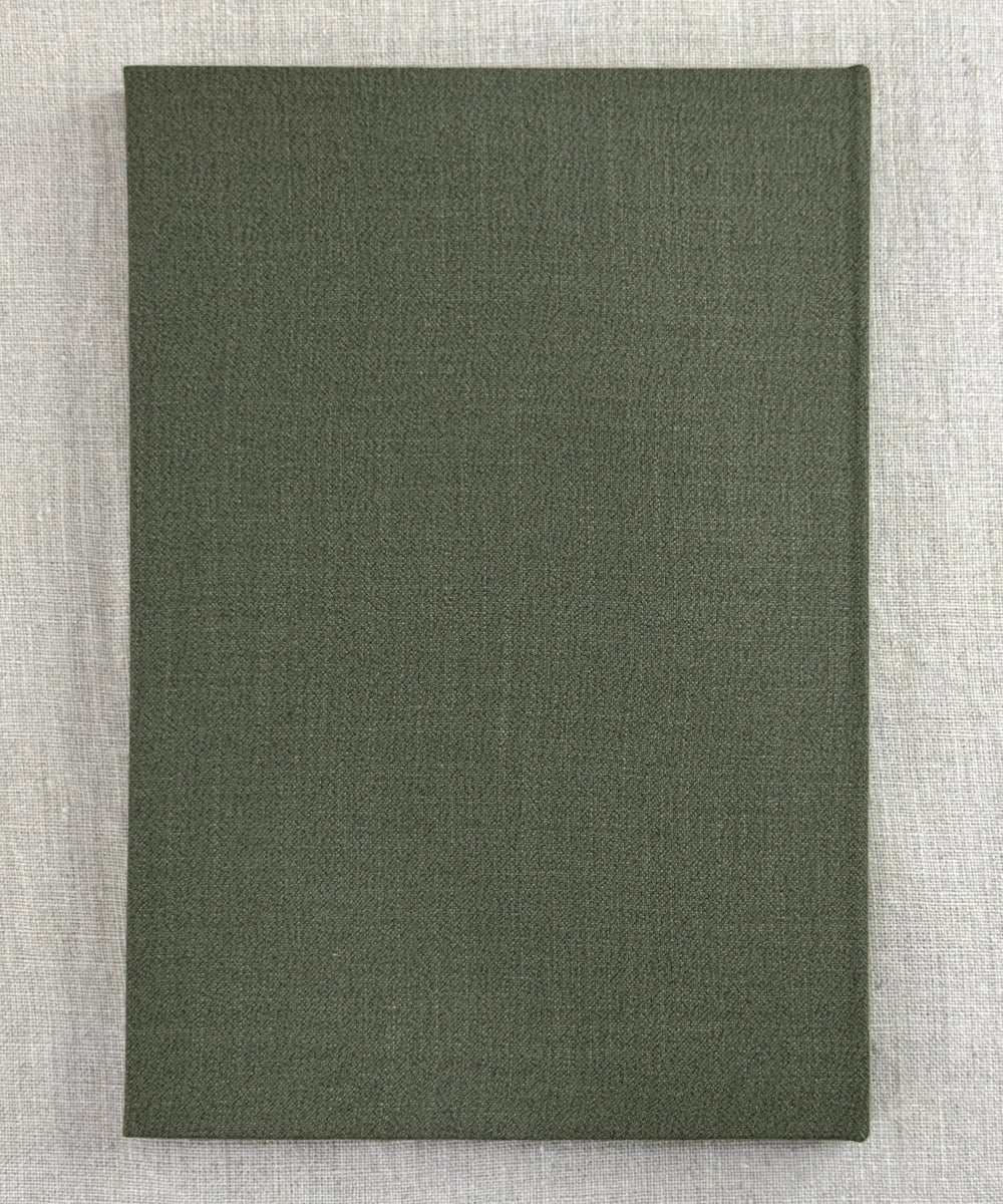 Olive Green Deep Cotton Hand Embroidered Diary {Handmade Paper)
