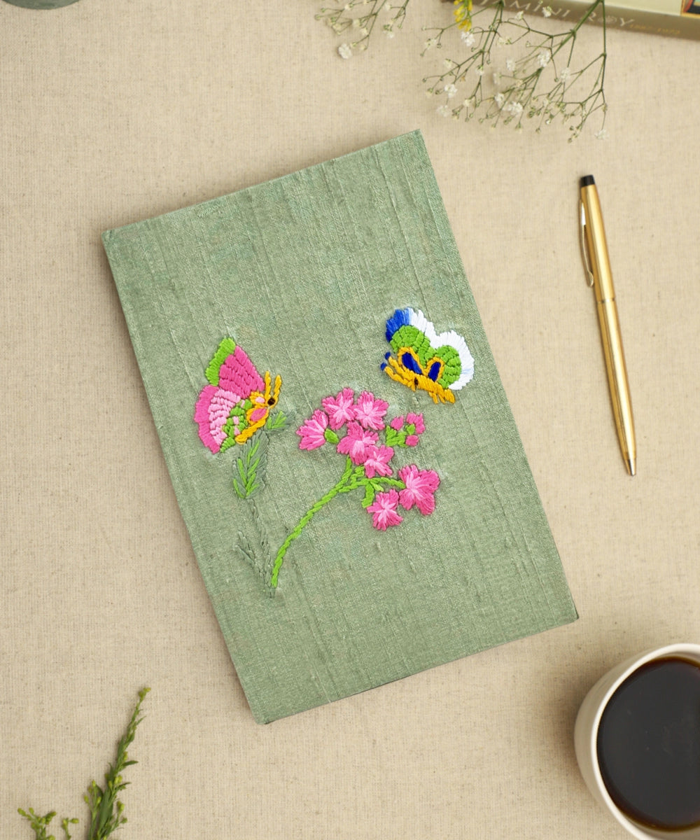 Buy Silk Blend Hand Embroidered Diary Online