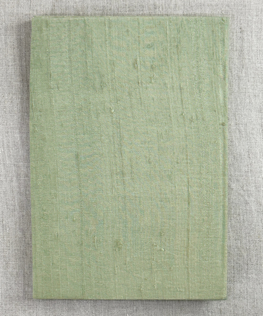 Sage Green Silk Blend Hand Embroidered Diary (Handmade Paper)