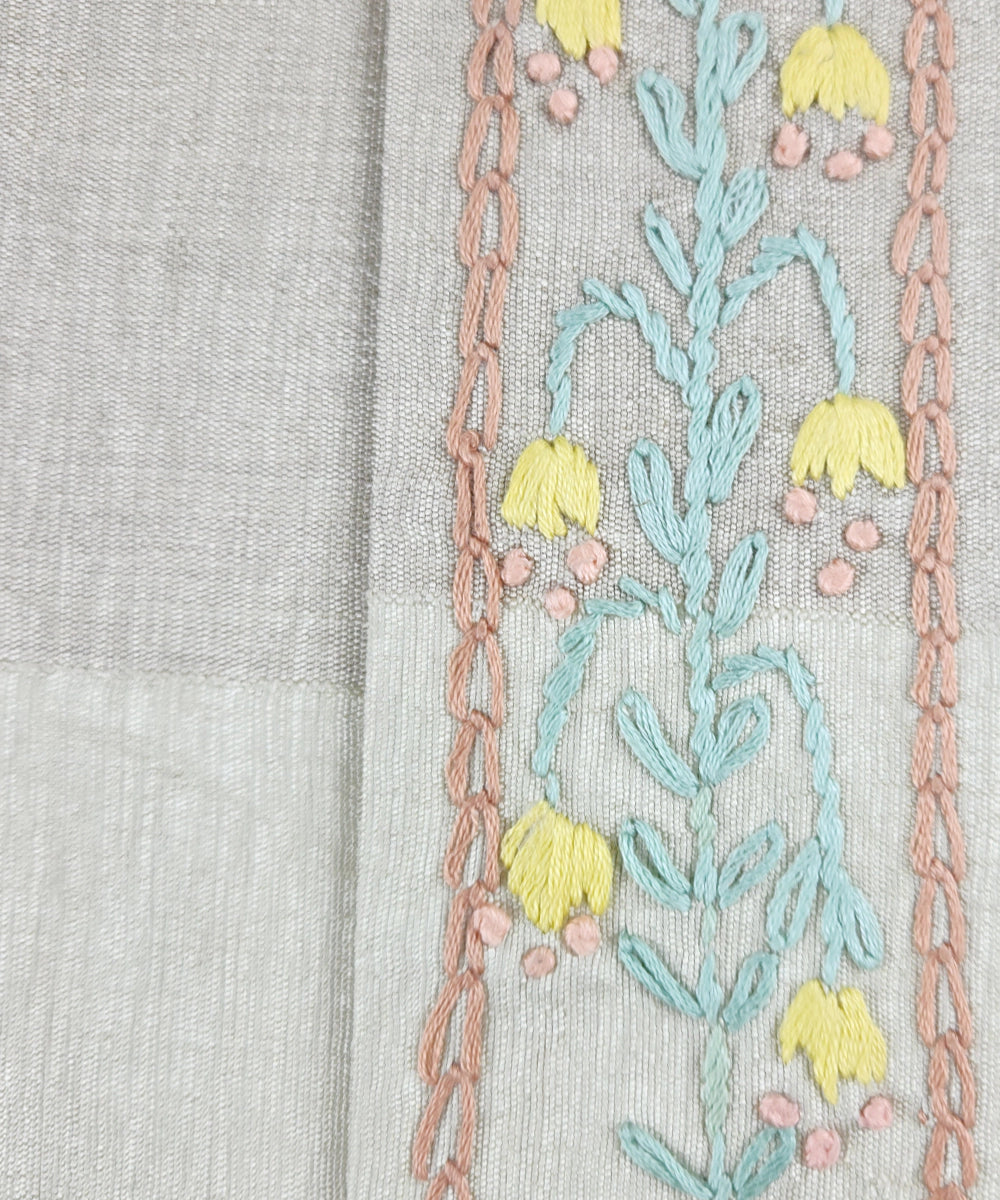 Natural Cotton Flex Hand Embroidered Diary (Handmade Paper)