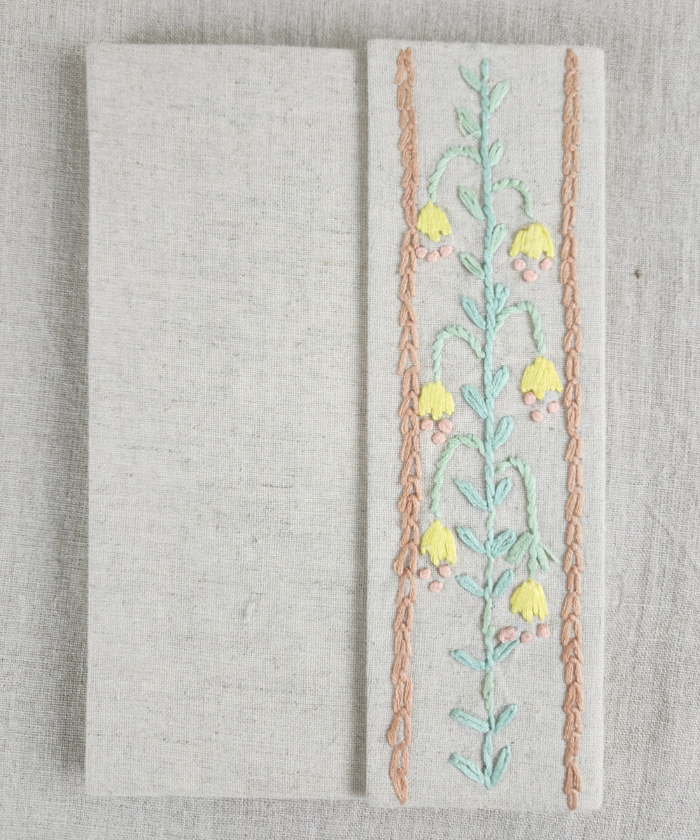 Ecru Cotton Flex Hand Embroidered Diary (Handmade Paper)