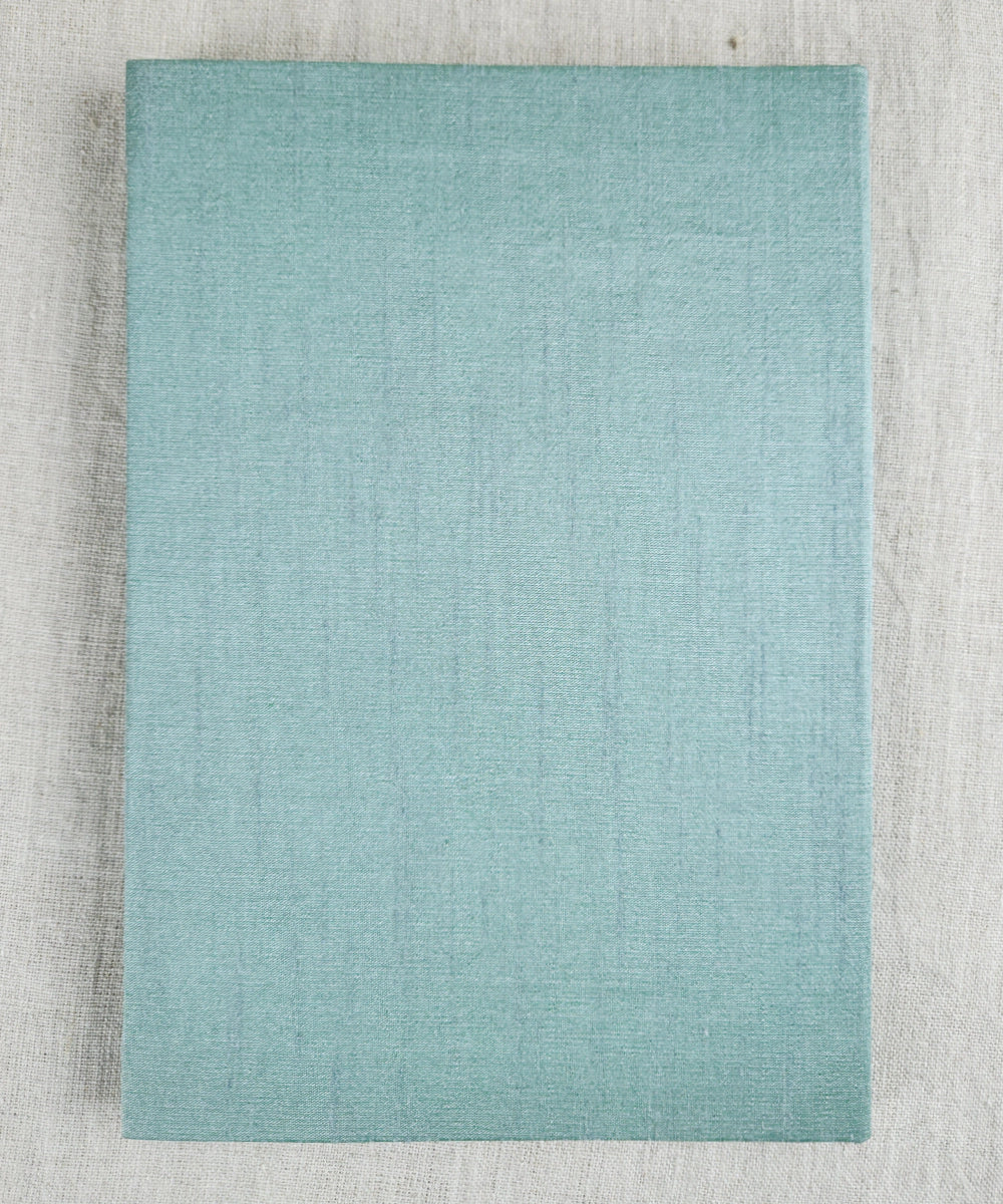 Sea Green Dupion Hand Embroidered Diary (Handmade Paper)