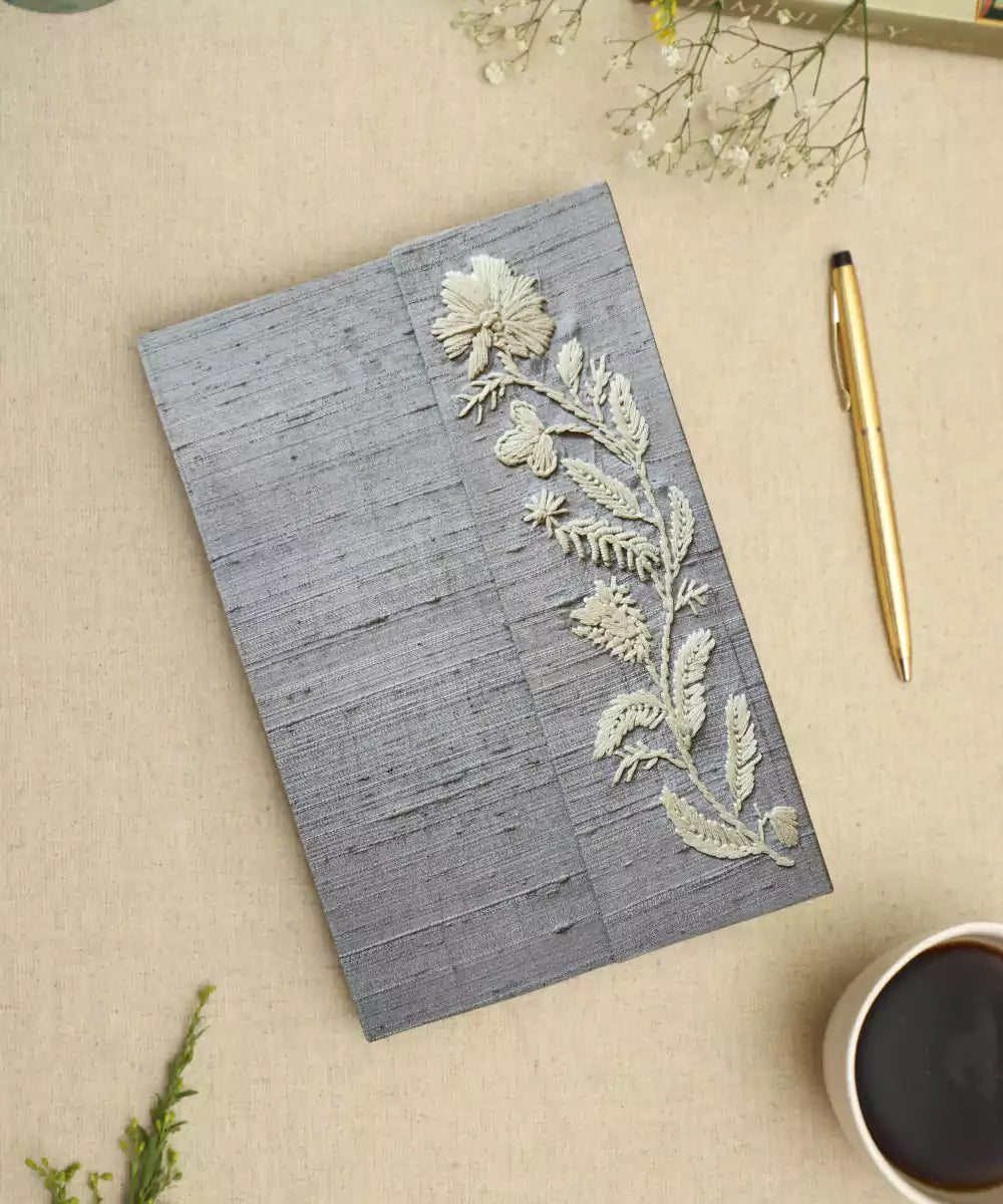 Buy Hand Embroidered Diary Cotton Paper Diary 