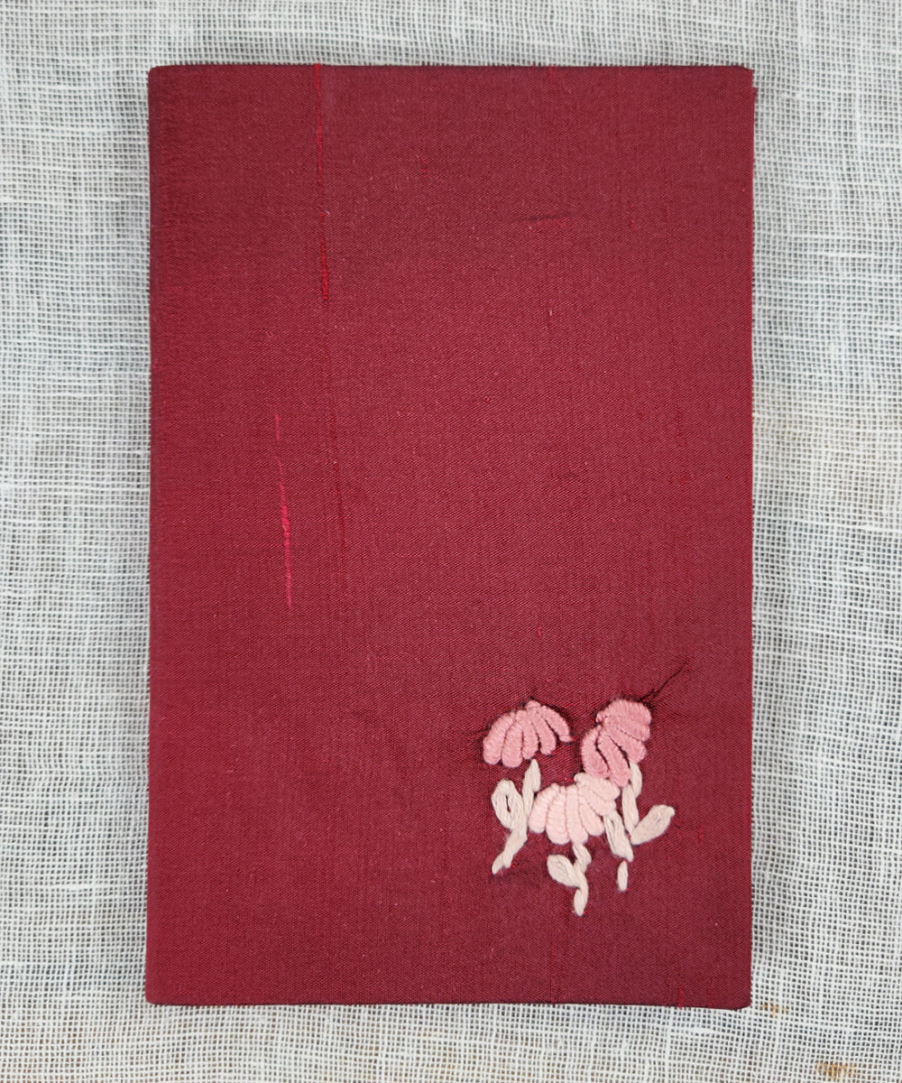 Set of 2 pcs Maroon & Beige Small Hand Embroidered Diary