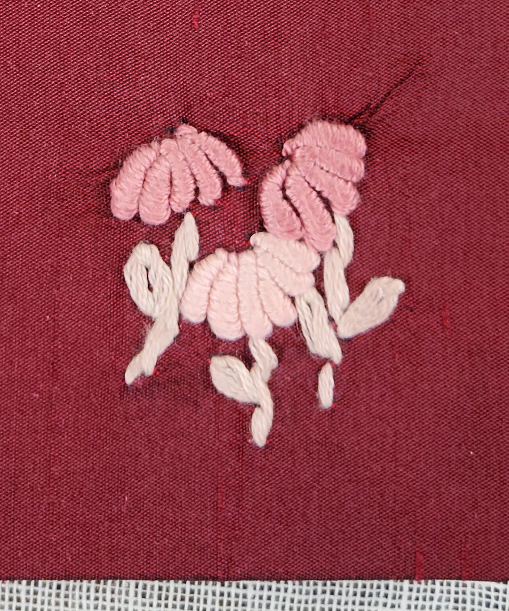 Set of 2 pcs Maroon & Beige Small Hand Embroidered Diary