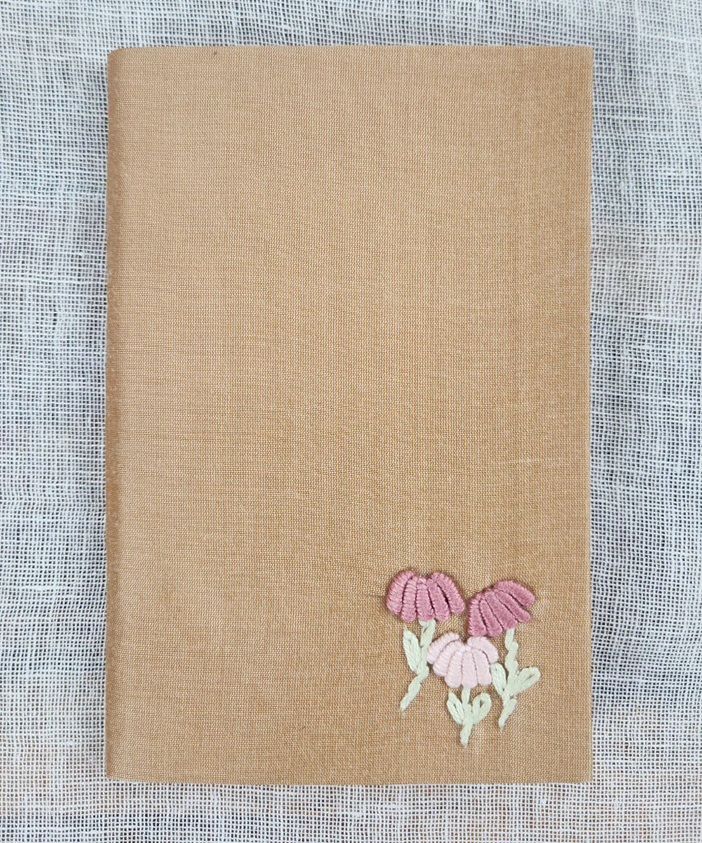 Set of 2 pcs Magenta & Beige Small Hand Embroidered Diary