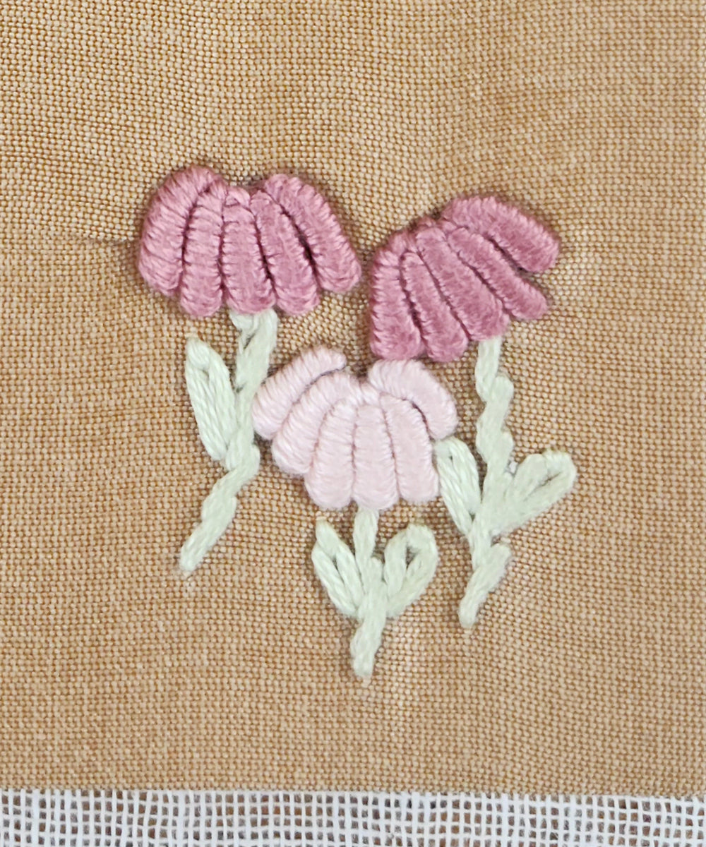 Set of 2 pcs Magenta & Beige Small Hand Embroidered Diary