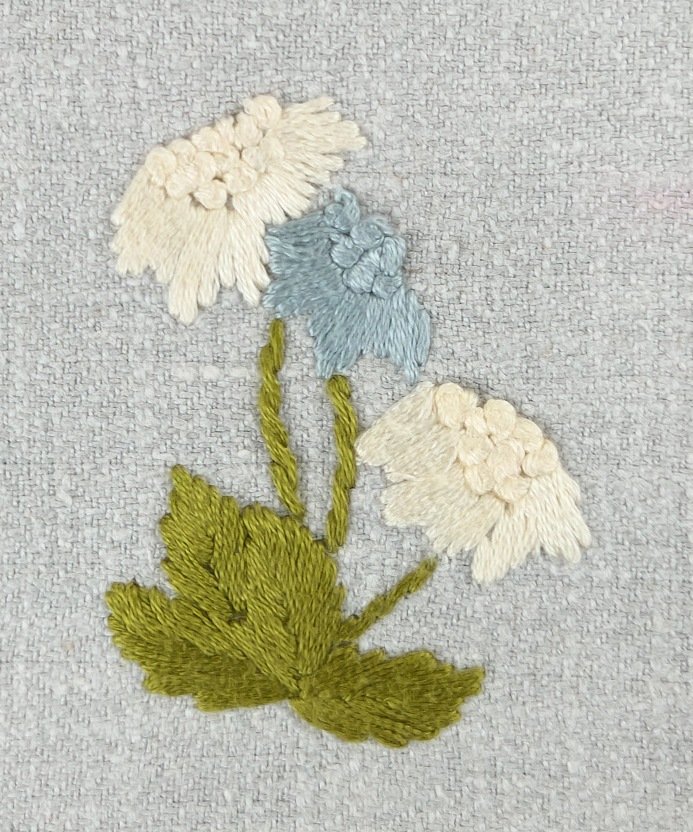 Set of 2 pcs Natural & Light Blue Small Hand Embroidered Diary