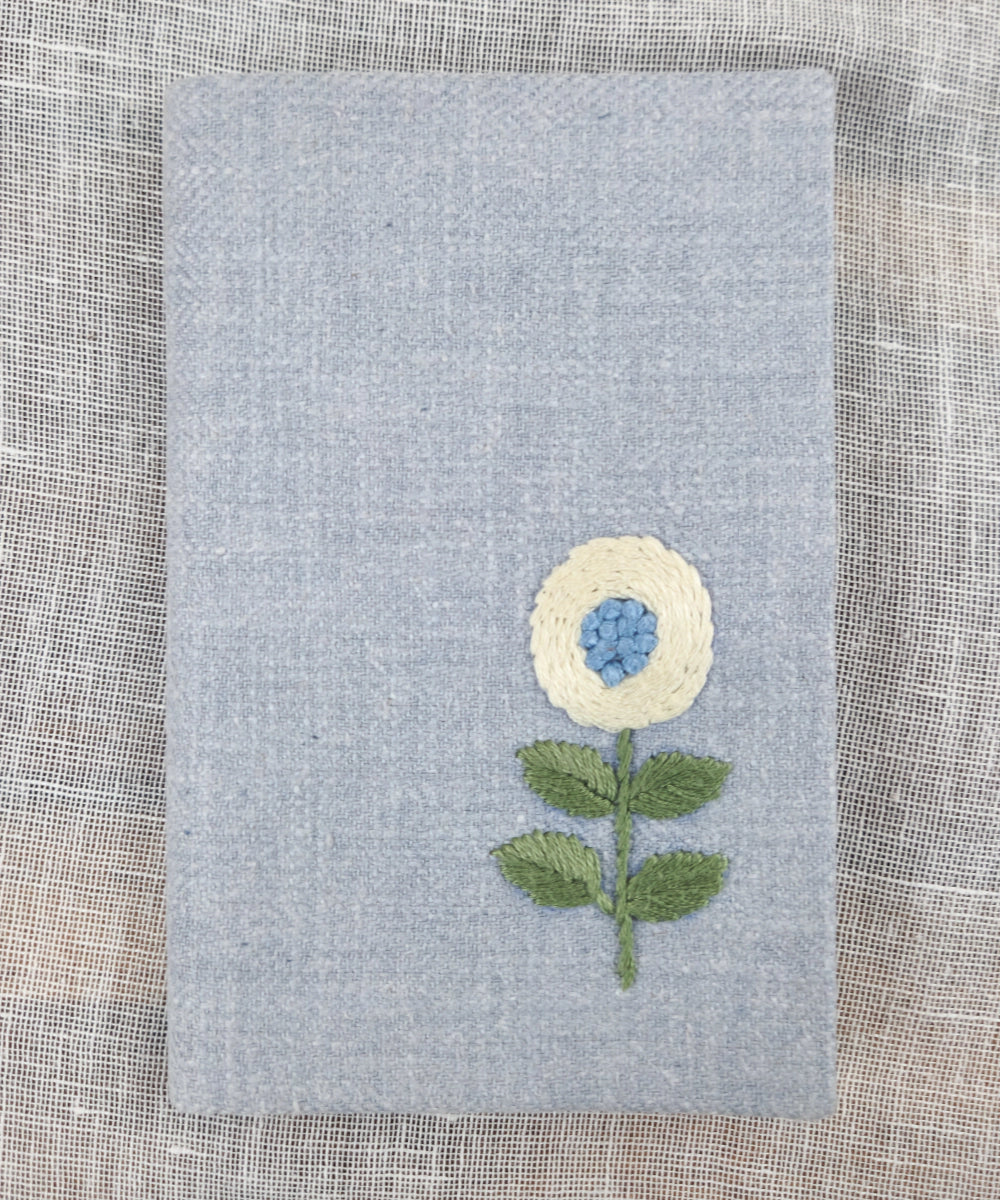 Set of 2 pcs Blue & Light Blue Small Hand Embroidered Diary