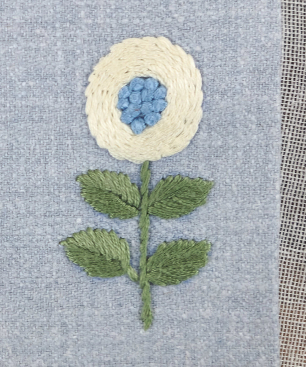 Set of 2 pcs Blue & Light Blue Small Hand Embroidered Diary