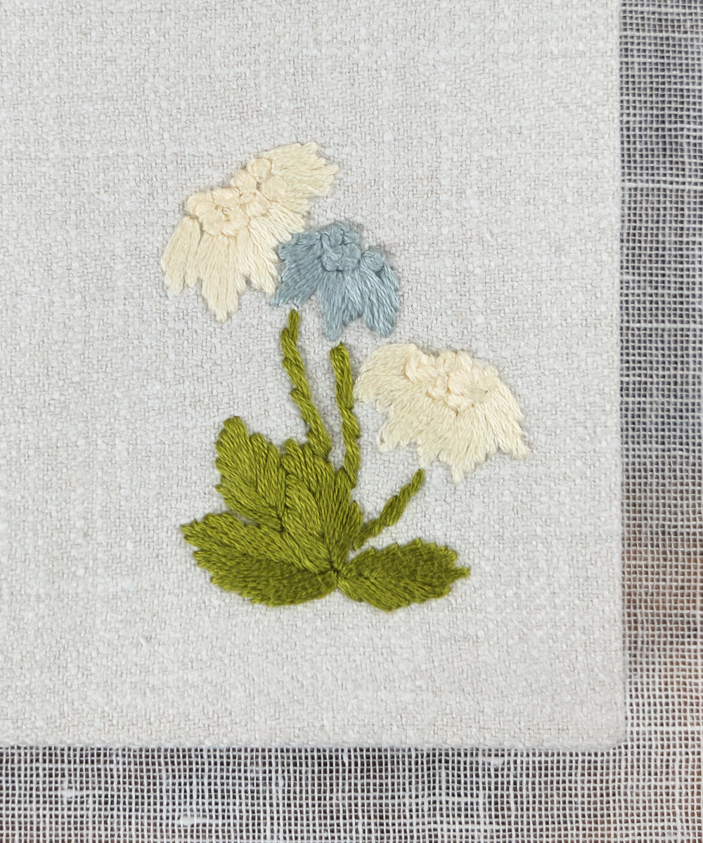 Set of 2 pcs Blue & Light Blue Small Hand Embroidered Diary