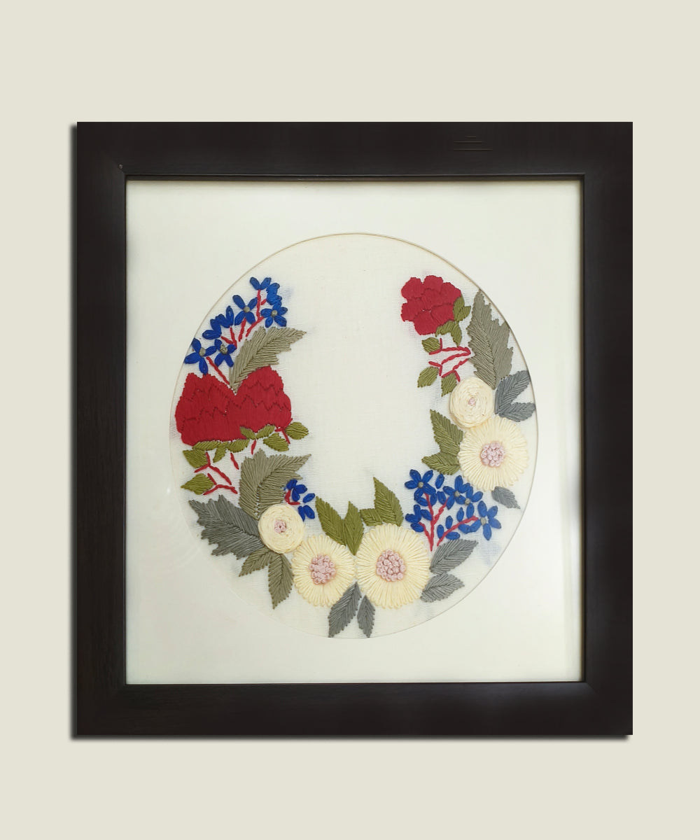 Multicolor Arc Hand Embroidered Wall Art | Framed