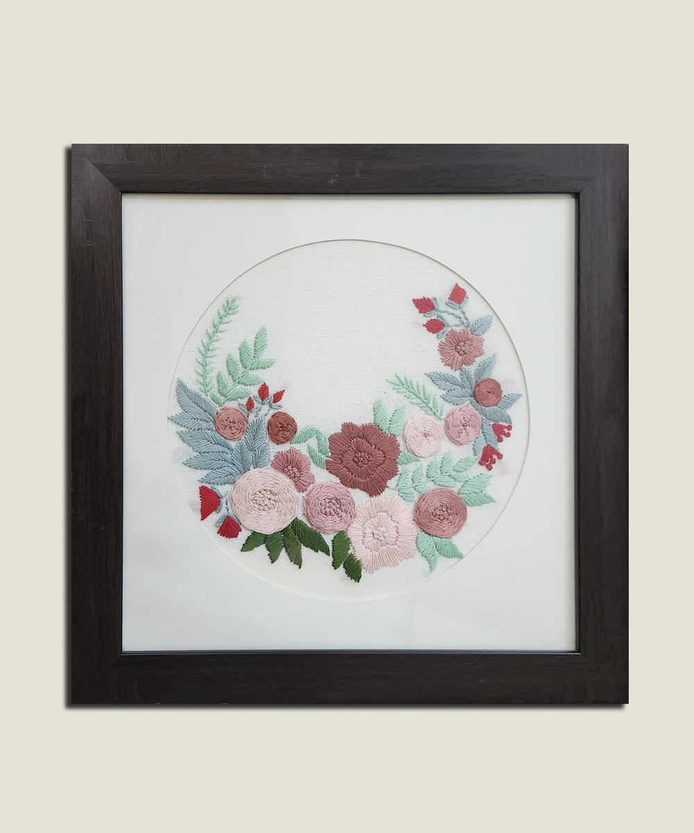 Garden Arc Hand Embroidered Wall Art | Framed