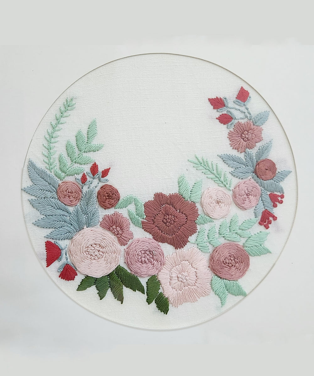 Garden Arc Hand Embroidered Wall Art | Framed