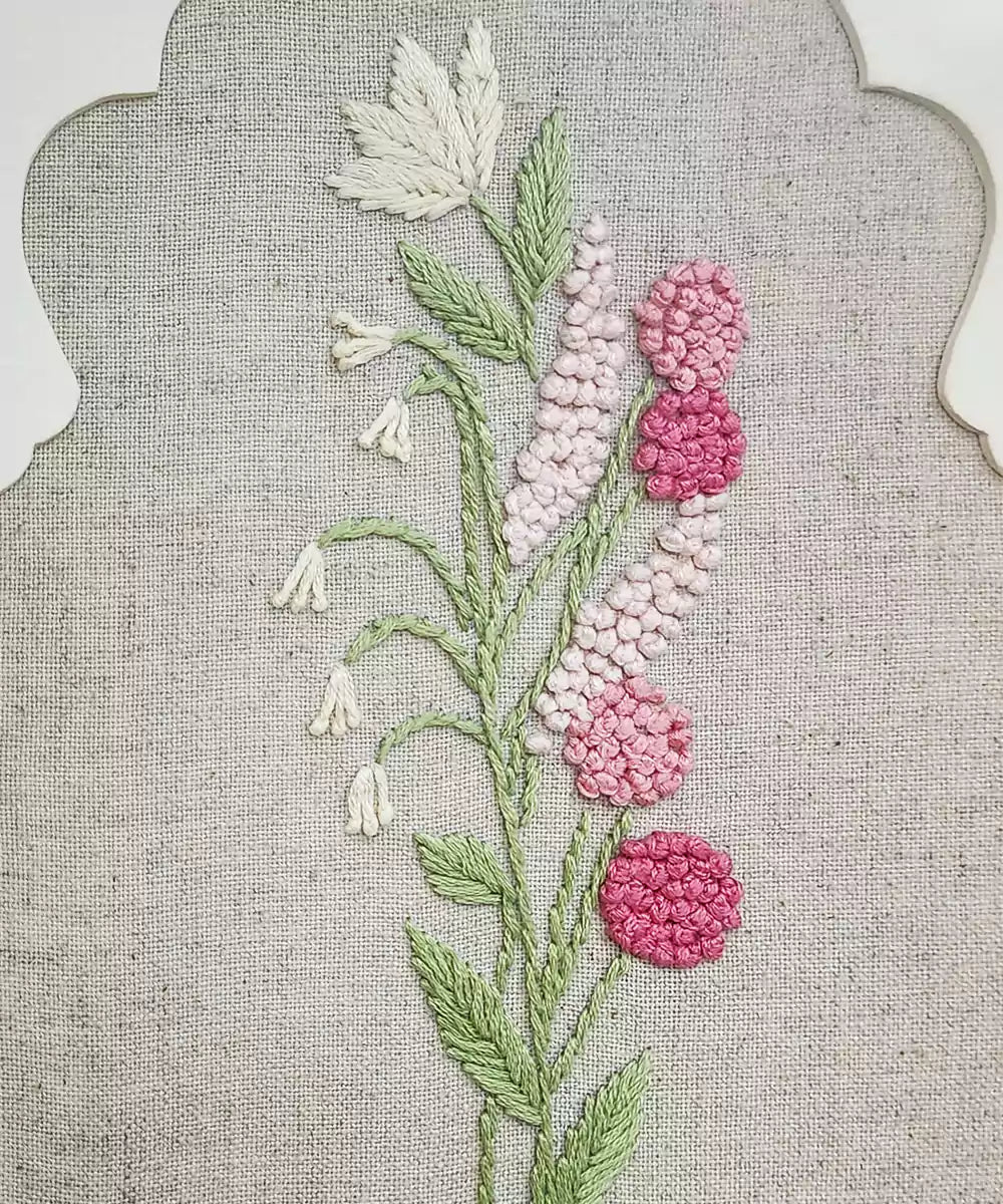 Floral Haven Hand Embroidered Wall Art | Framed