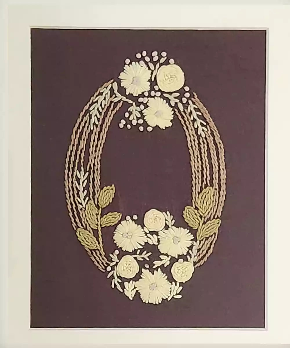 Threaded Garland Hand Embroidered Wall Art | Framed