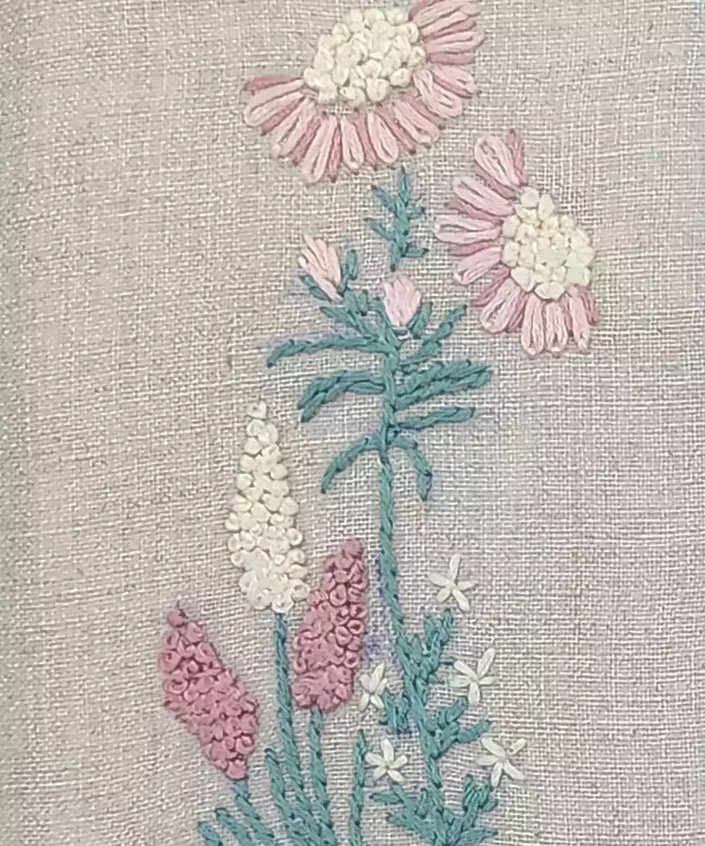 Cottage Garden 2-Panel Hand Embroidered Wall Accent | Wooden Framed Wall Art