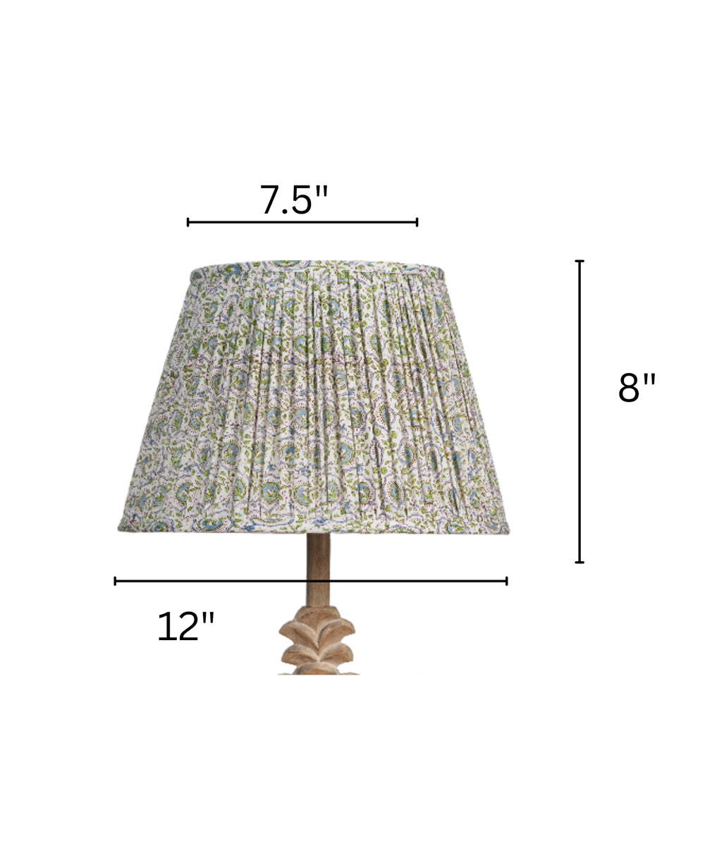 White & Green Block Print Empire Lampshade