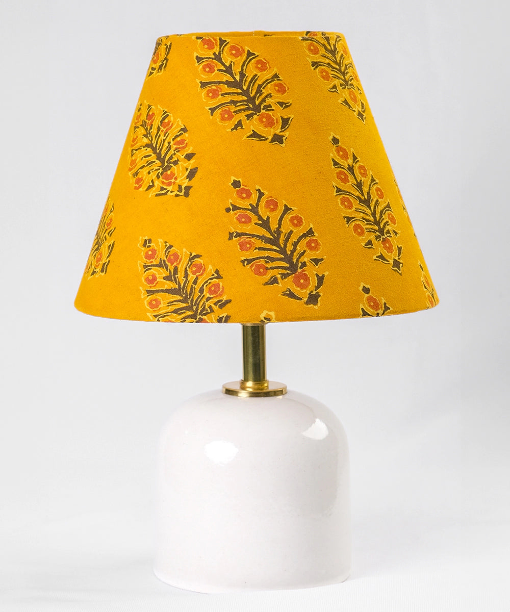 Mustard Kalamkari Cone Lampshade