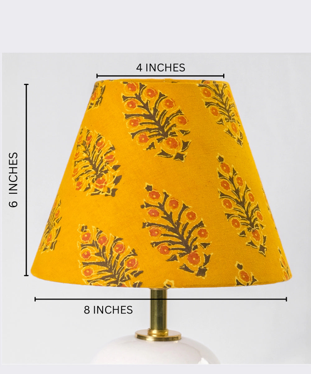 Mustard Kalamkari Cone Lampshade