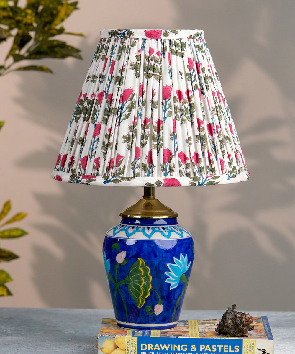 White Pink Block Print Empire Lampshade