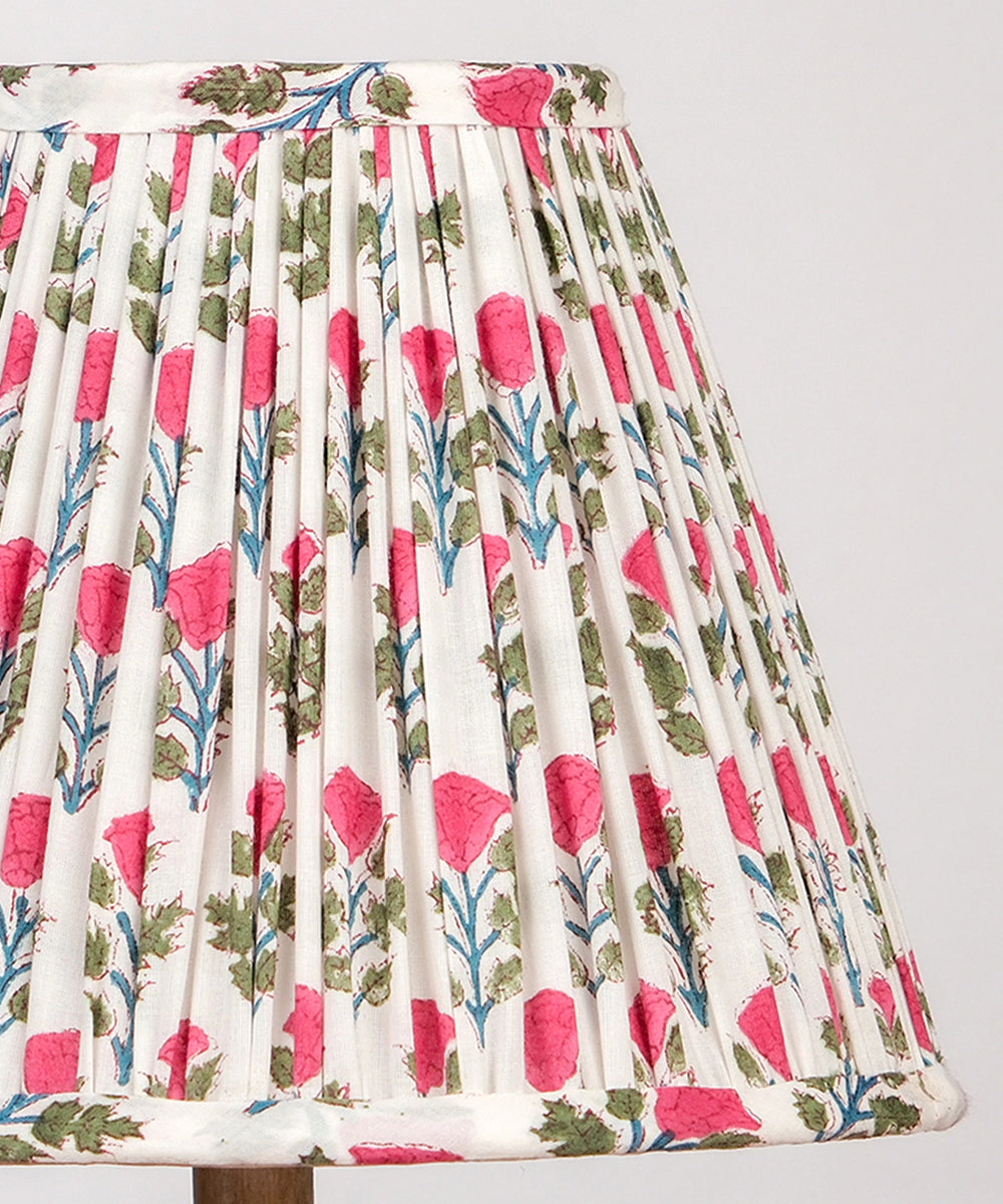 White Pink Block Print Empire Lampshade