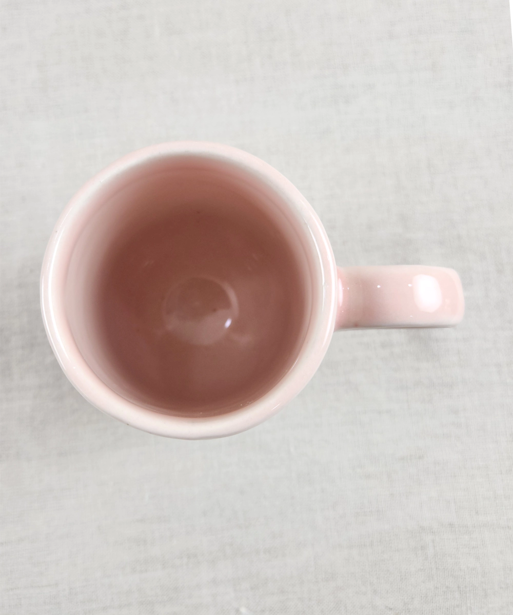 Set of 2 Pink Elongated Ceramic Coffee Mug in a Gift Box (300 ml)