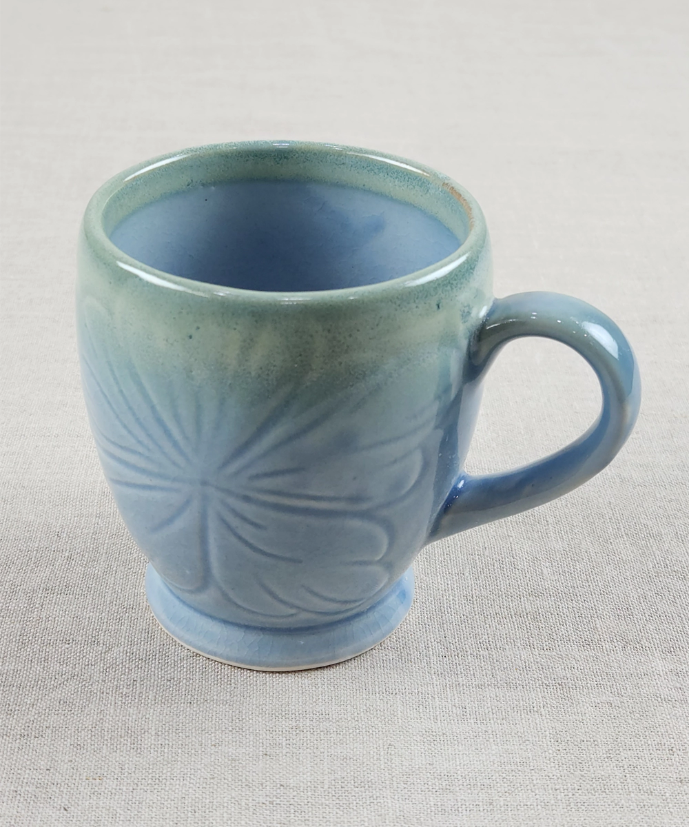 Set of 2 Light Blue Butterfly Ceramic Coffee Mug in a Gift Box (300 ml)