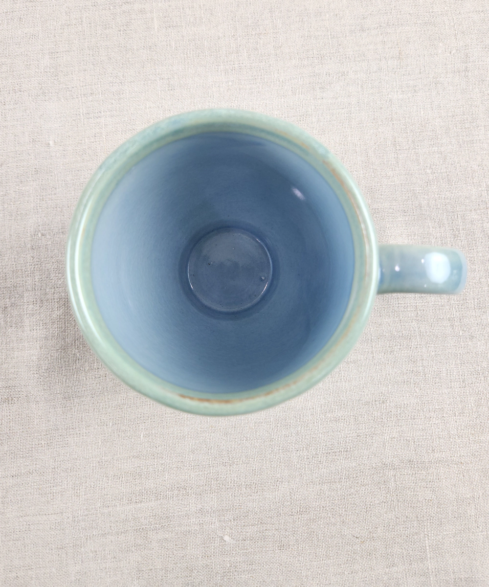Set of 2 Light Blue Butterfly Ceramic Coffee Mug in a Gift Box (300 ml)