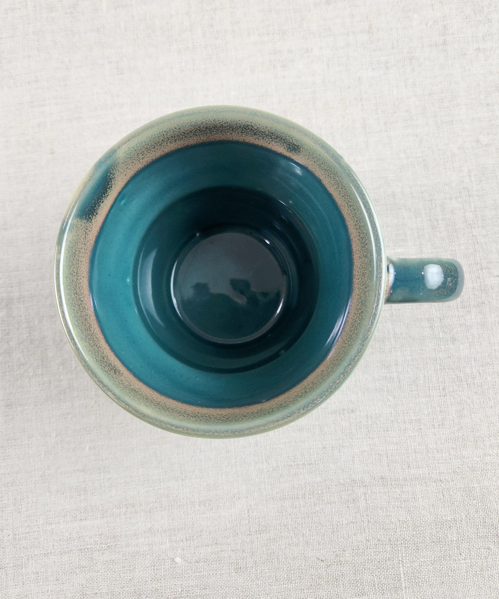 Set of 2 Teal Glazed Ceramic Coffee Mug in a Gift Box (250 ml)