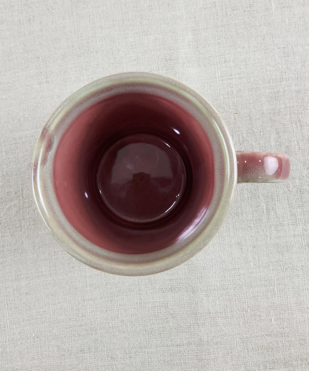 Set of 2 Maroon Floral Shaded Ceramic Coffee Mug in a Gift Box (300 ml)
