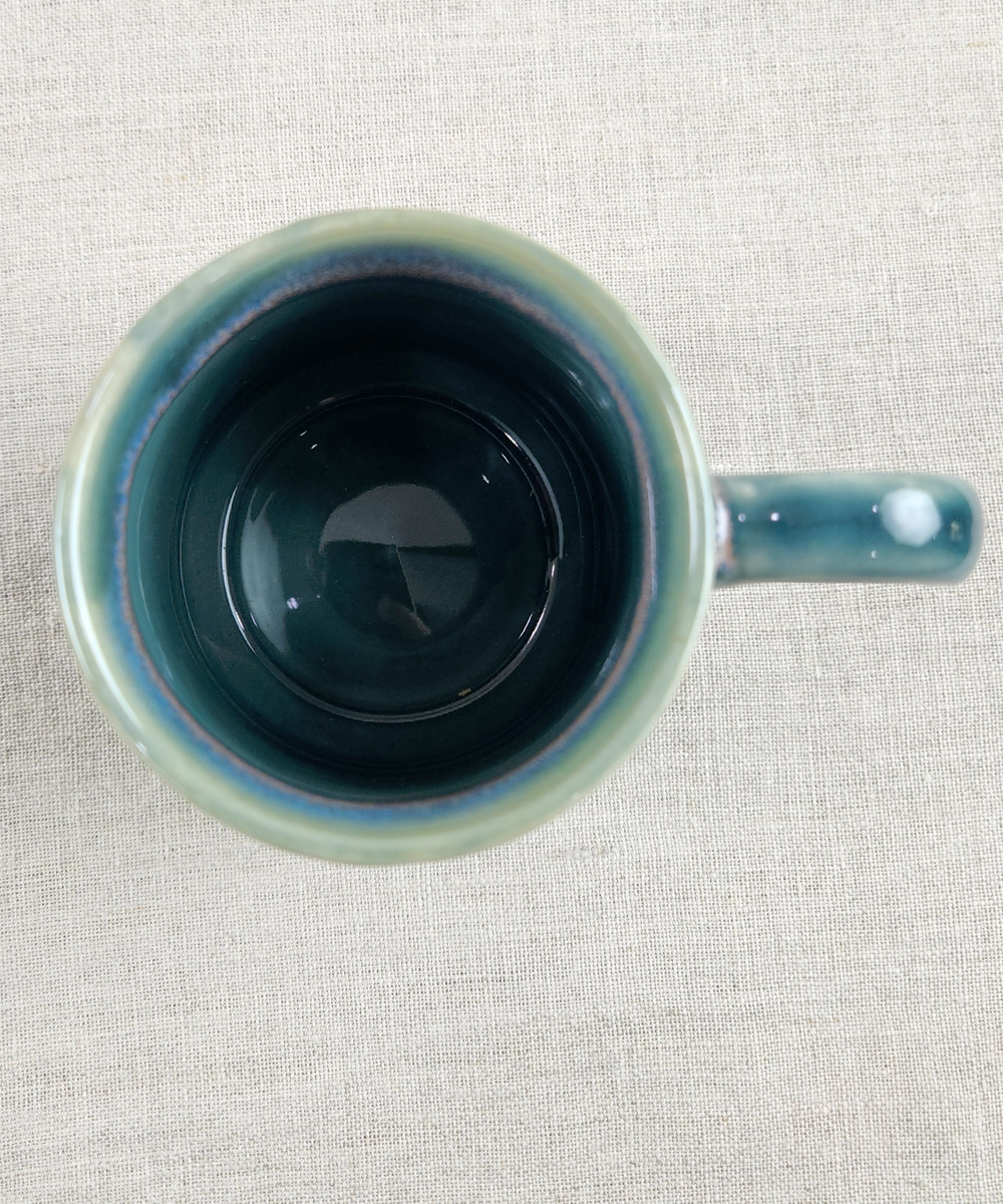 Set of 2 Teal Tapered Top Ceramic Coffee Mug in a Gift Box (250 ml)