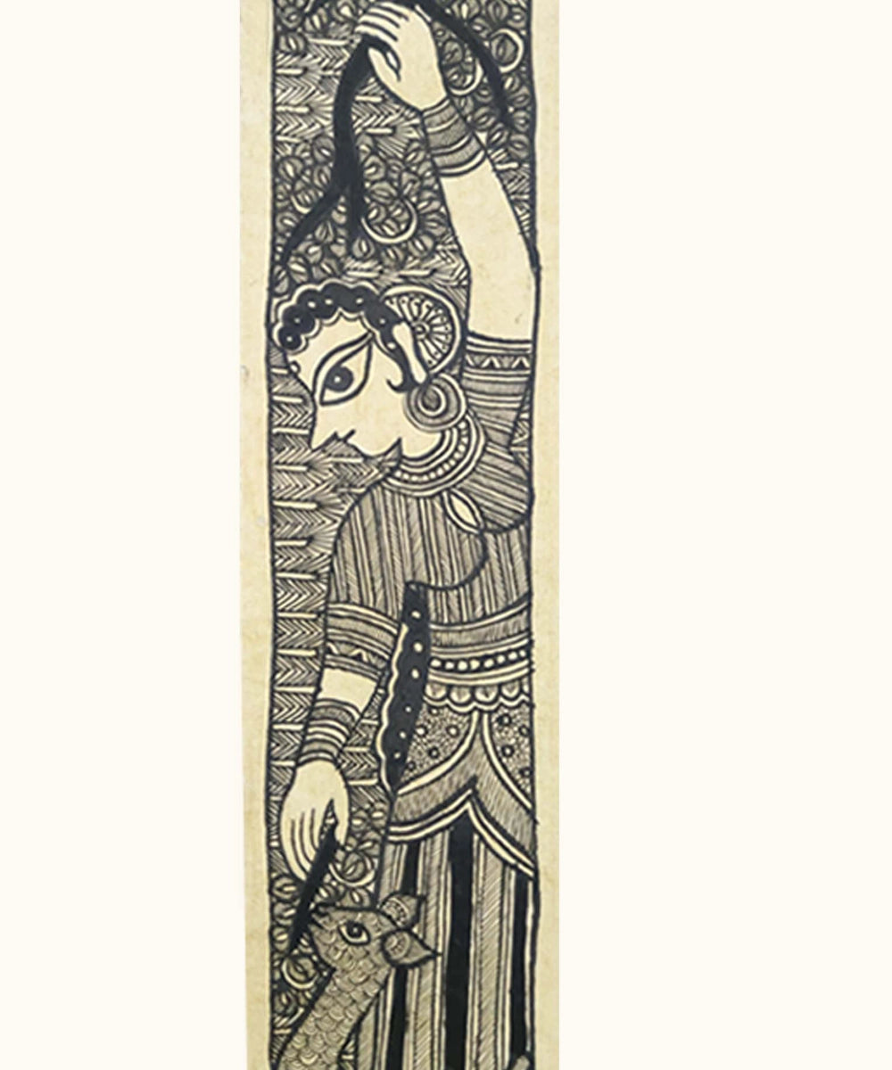 Madhubani Hand Painting on Handmade Paper | 3.5x22 Inch | Unframmed