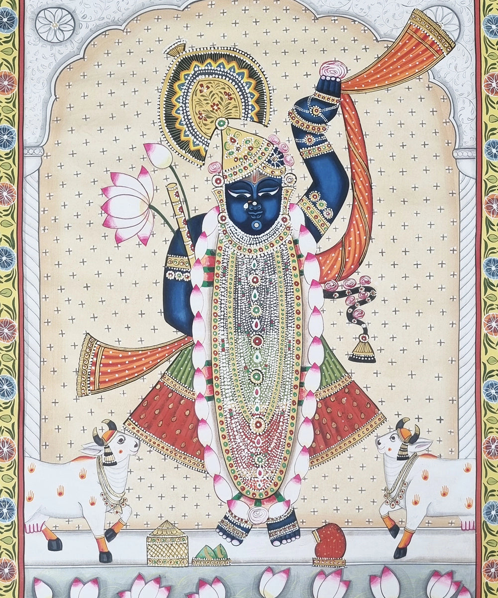 Shrinath ji Pichwai Hand Painting on cloth | 2x3 feet | Unframed