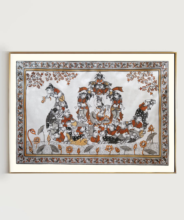Pattachitra Hand Painted Wall Art on Cloth |  16 x 11.5 Inches | Unframed