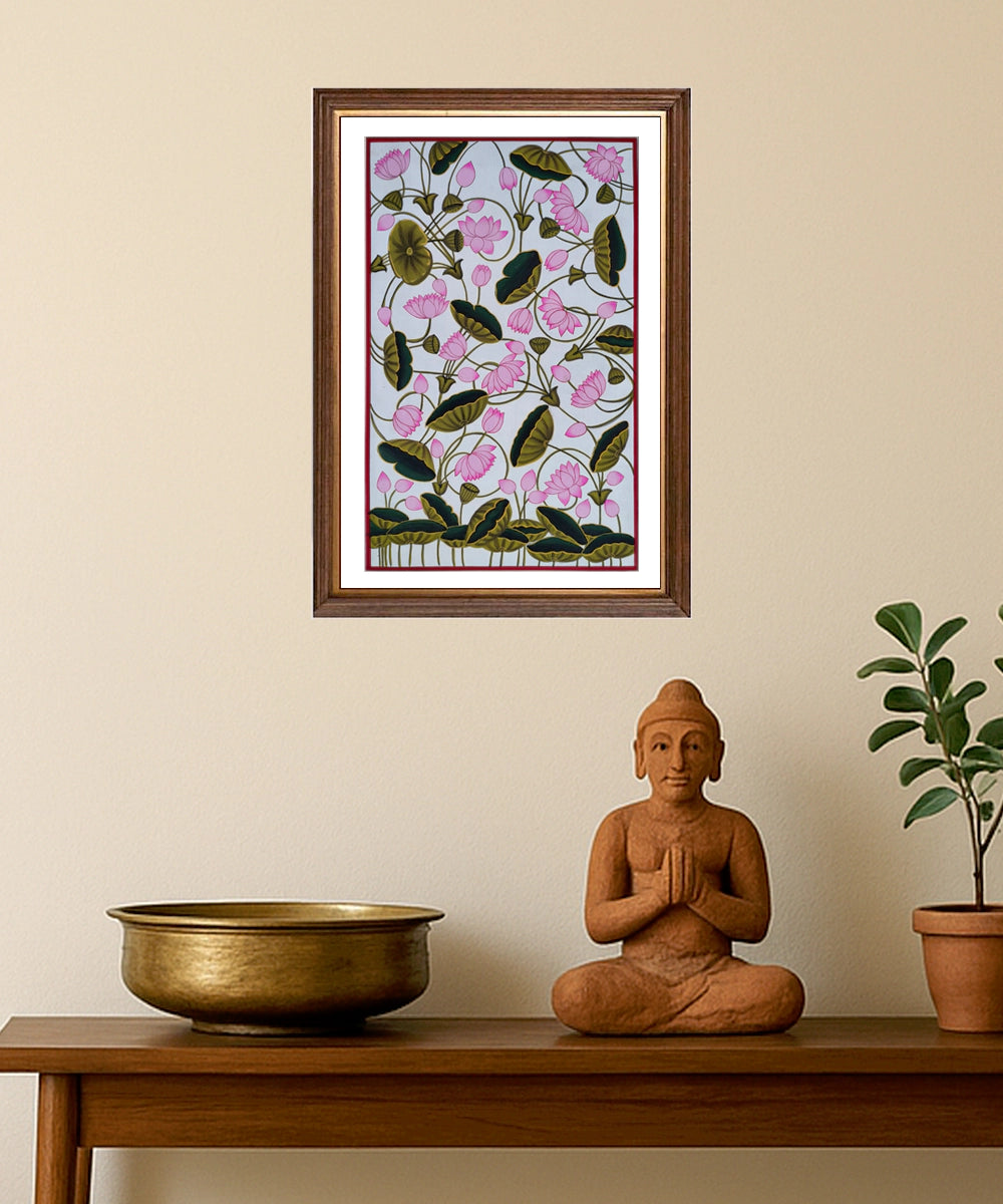 Buy Pichwai Hand Painting Blooming Lotus Online