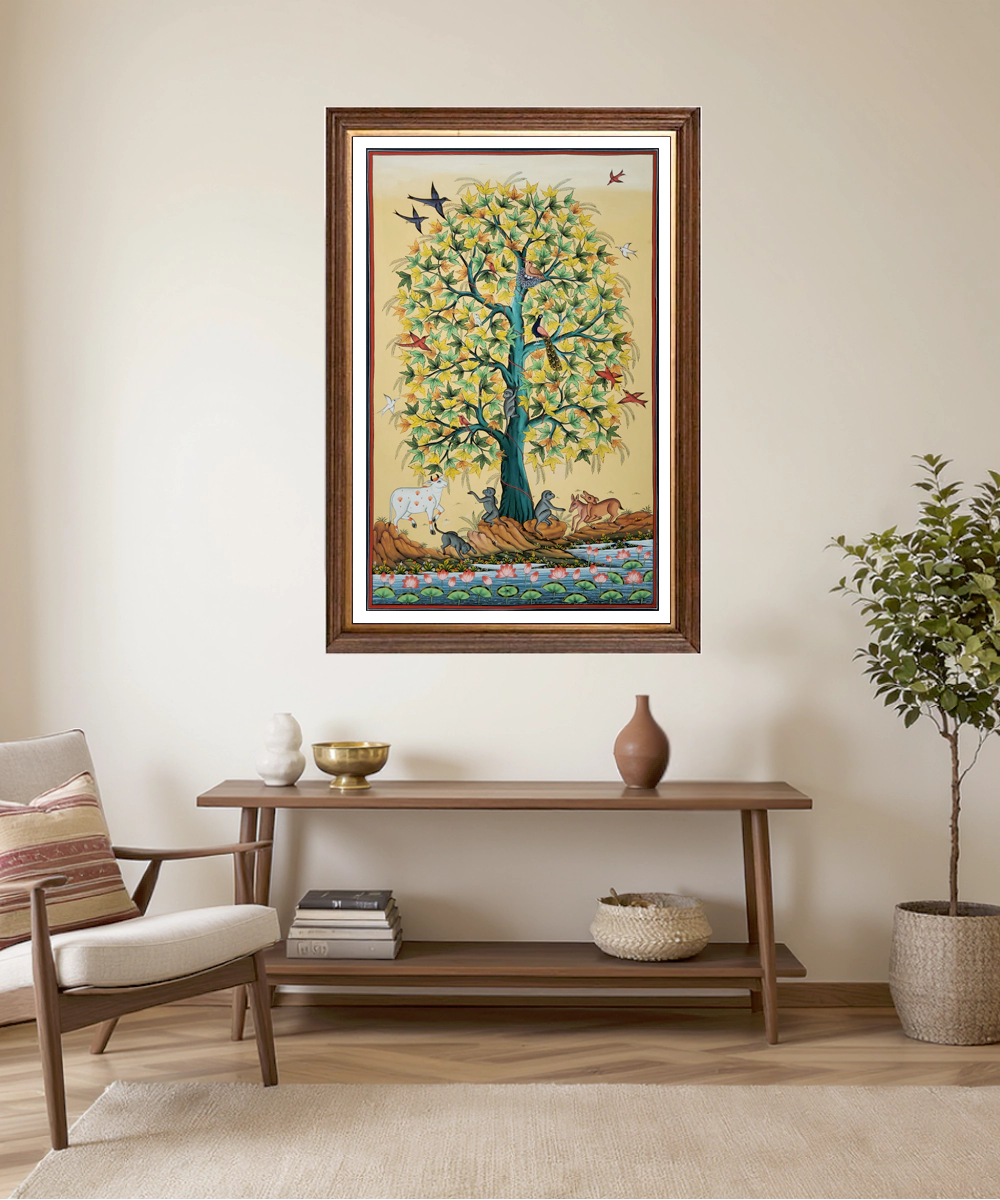 Tree of Life Hand Painted Wall Art On Cloth | 21x33 Feet | Unframed