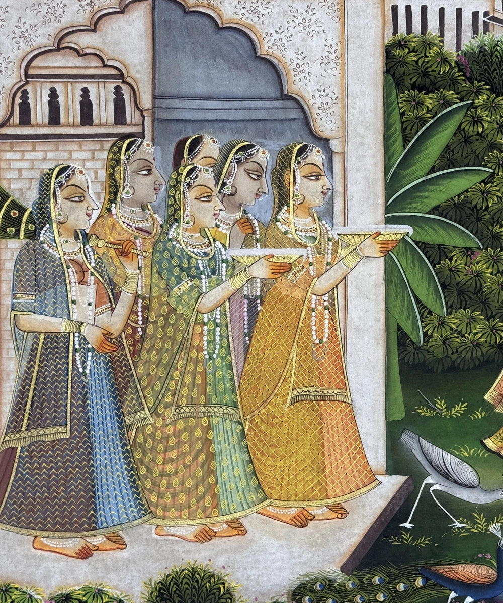 Pichwai Painting On Cloth| Krishna & Balram | 2x3 Feet | Unframmed