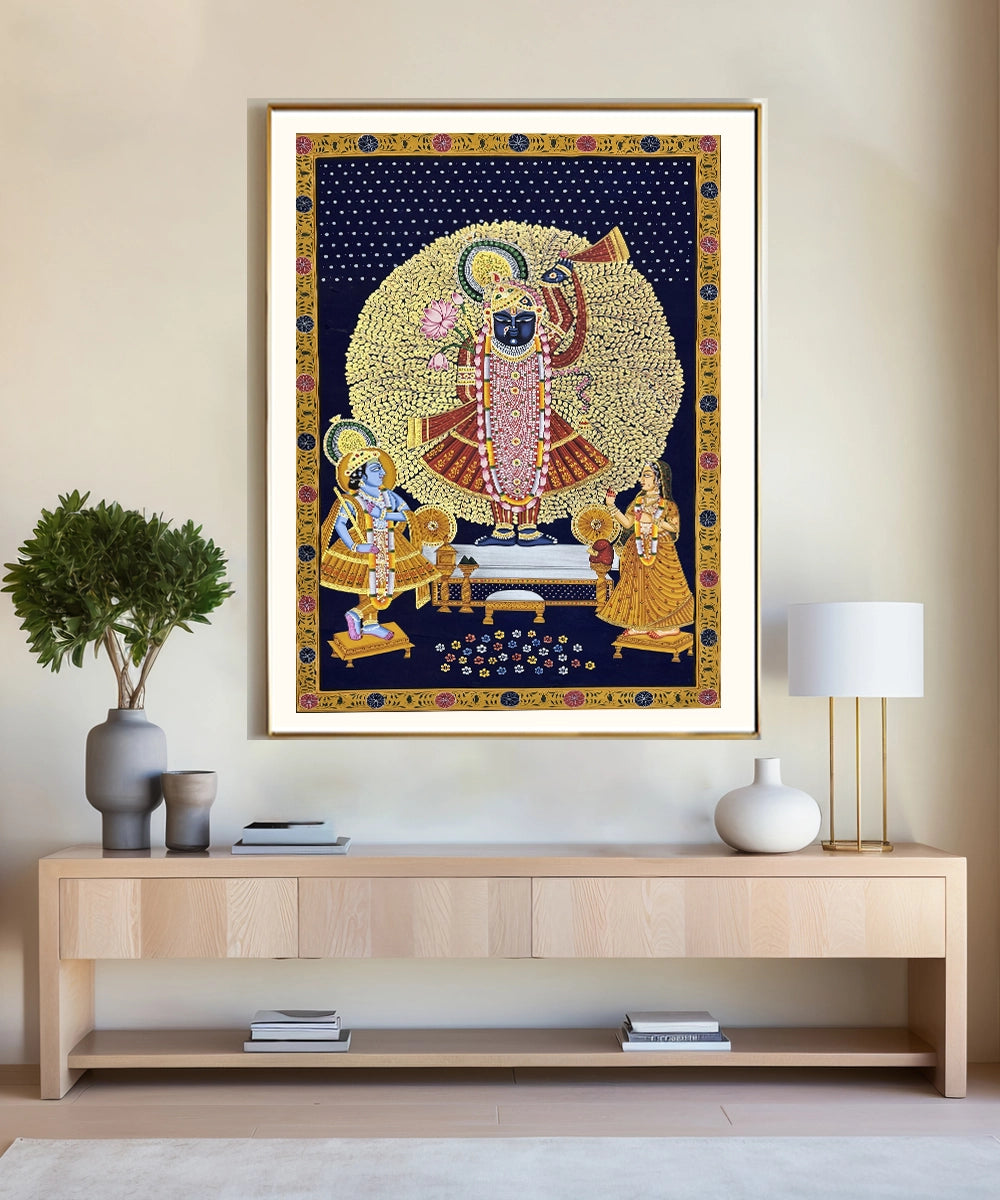 Pichwai Hand Painting On Cloth| Shrinath | 2x3 Feet | Unframmed