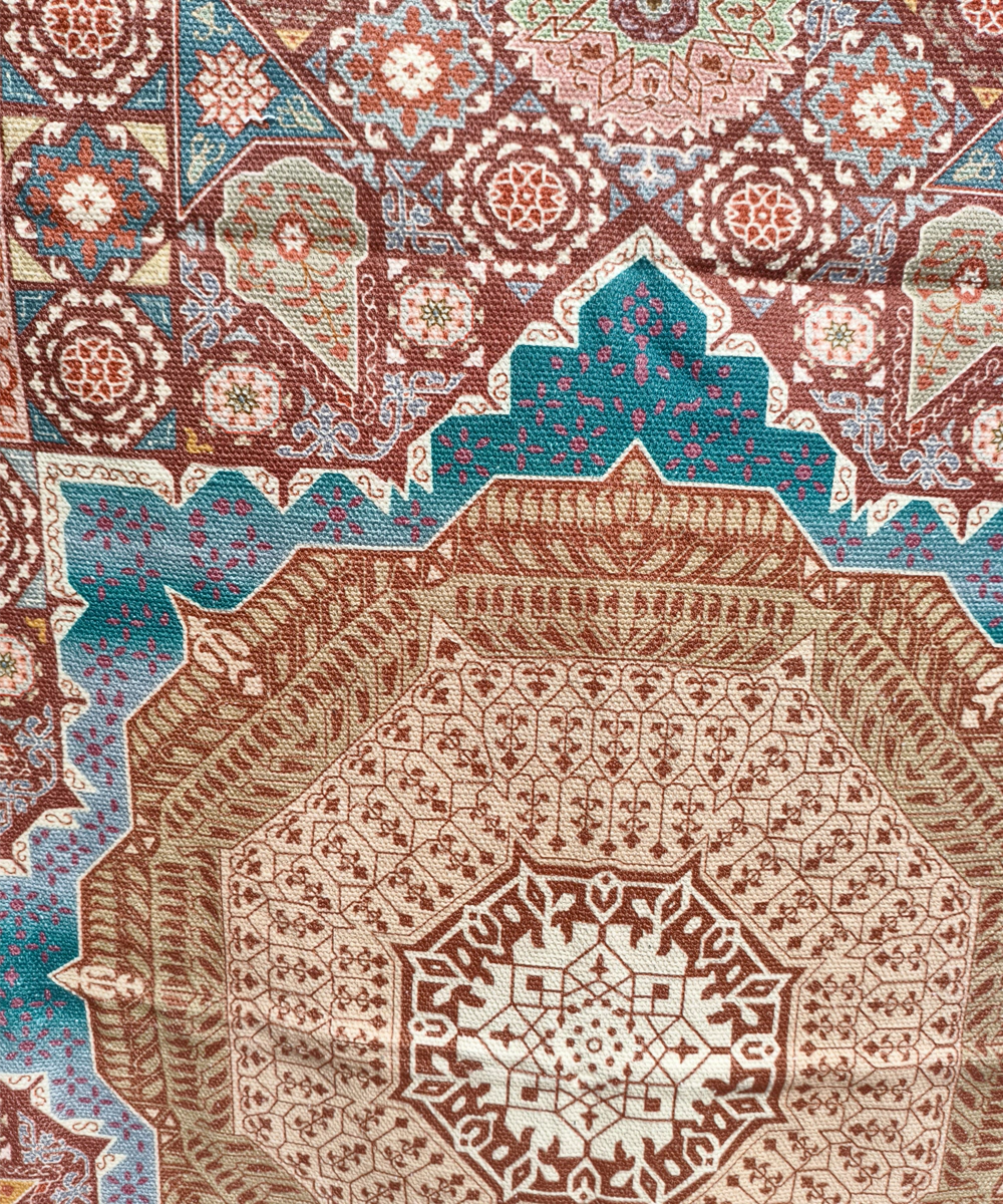 Orange Turq Cotton - Digital Printed Rug