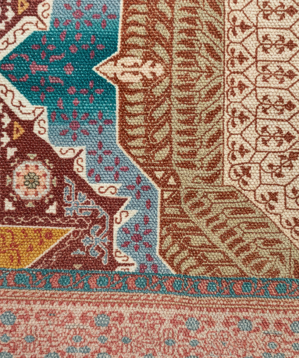 Orange Turq Cotton - Digital Printed Rug